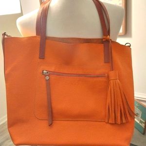 Daniella Ortiz orange leather Lulu tote